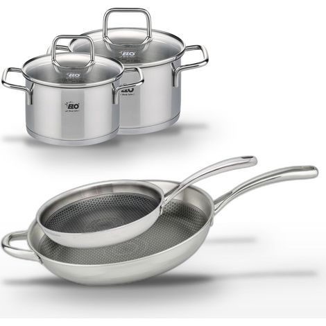Lot Poêles 32cm & 28cm et Faitouts 14cm & 16cm Elo Relief Evolution (1/5)