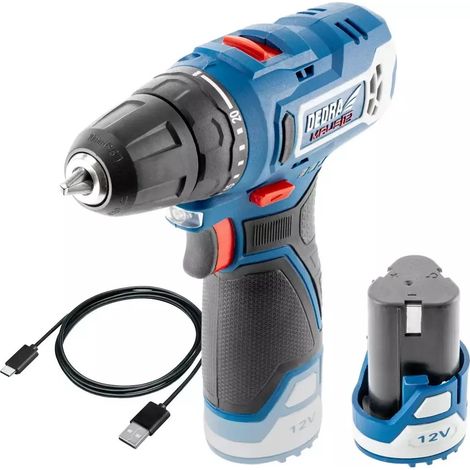 Trapano dedra ded7330 12 V senza fili 2 Ah
