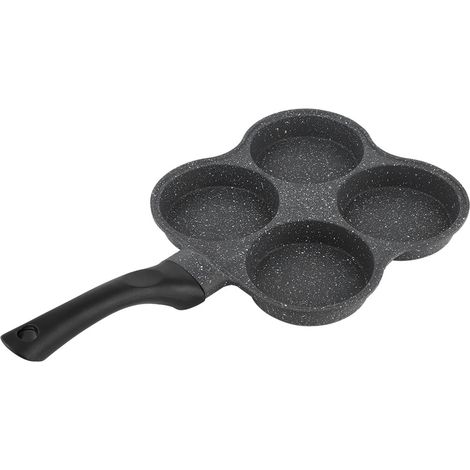 Poêle à crêpes, omelettes et œufs antiadhésive en aluminium à 4 trous, ustensile de cuisine pour le petit-déjeuner (1/5)