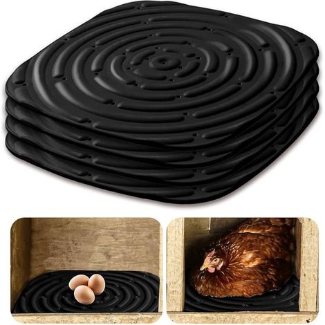 Lot de 4 tapis de nidification pour poules pondeuses, lavables et réutilisables, en éponge douce, accessoires pour poulailler (1/5)