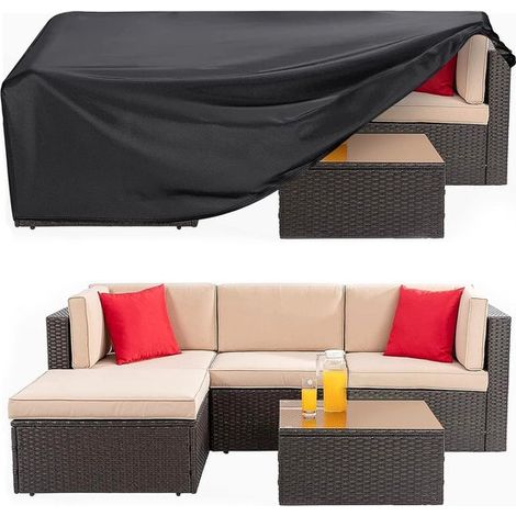 20016071cm,Funda para muebles de jardín,Funda de tela para sofá,Funda para mesa de jardín,impermeable,tejido Oxford 210D,negro (1/5)