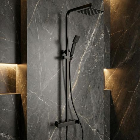 IMEX - columna ducha monomando con grifo negro (1/5)