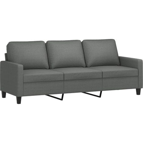 Canapé à 3 places,Sofa pour Salon,Banquette Gris foncé 180 cm Tissu CFW947665 (1/5)