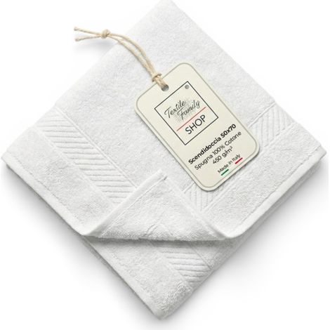 Scendidoccia Bagno Bianco 50x70 Spugna Cotone 450 g/m² - Tappetino Doccia Made in Italy