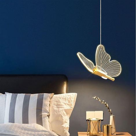 1 Suspension LED Papillon Acrylique Métal 6W 3000K Réglable Pour Chambre Salon (1/5)