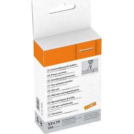 Fermacell Schrauben 3.9 x 19 mm 250 Stück + Bit
