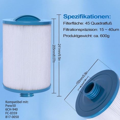 2 x Spa-Filterkartusche, Jacuzzi-Ersatzfilter, Whirlpool-Firma (1/4)