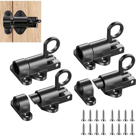 4 Pièces Boulon de Porte à Rebond, Loquet Porte Boulons à Ressort, Pour Portes en Bois, Fenêtres, Portes D'armoire, Abris de Jardin (1/5)