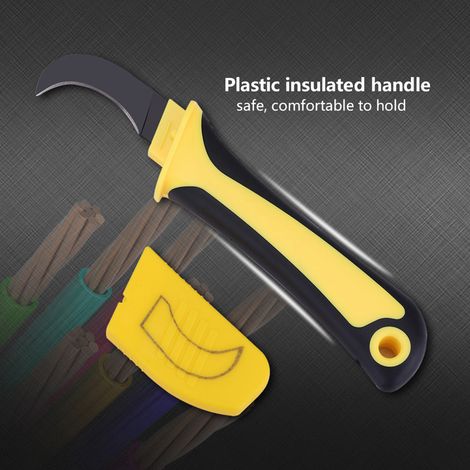 Couteau à dénuder les fils, lame en acier inoxydable, manche isolant, outil d'électricien (1/5)