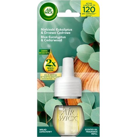 Air Wick Nachfüllpackung für elektrischen Lufterfrischer, Blauer Eukalyptus und Zedernholz, 19 ml (1/5)