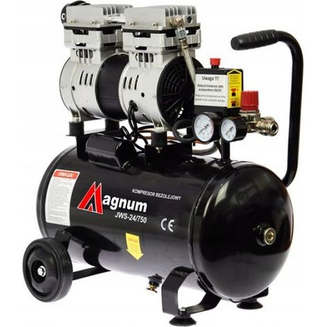 ÖLFREIER KOMPRESSOR MAGNUM JWS-24 750W 8 BAR 24L LEISE