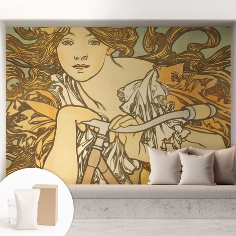 Papier peint intissé décoratif pour salon chambre et cuisine Facile à poser avec colle Élégance printanière 208x146 cm (1/5)