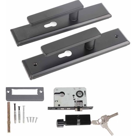 Ensemble de poignée de porte universelle avec verrou silencieux en alliage d'aluminium pour porte de chambre à coucher, idéal pour la maison. (1/5)
