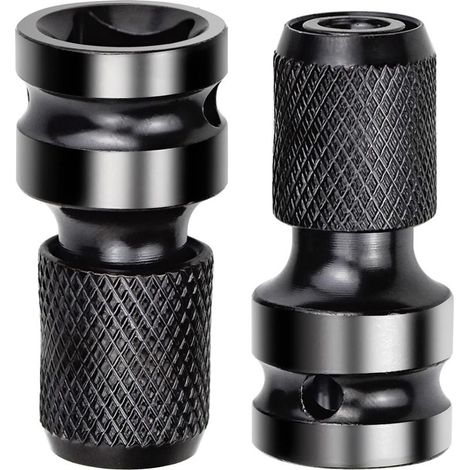 2 Pièces Adaptateurs de Douille 1/2" Carré à 1/4" Adaptateur Impact Cle a Choc Convertisseur de Libération Rapide pour Clé à Cliquet Impact et Porte-embout de Tournevis (1/5)