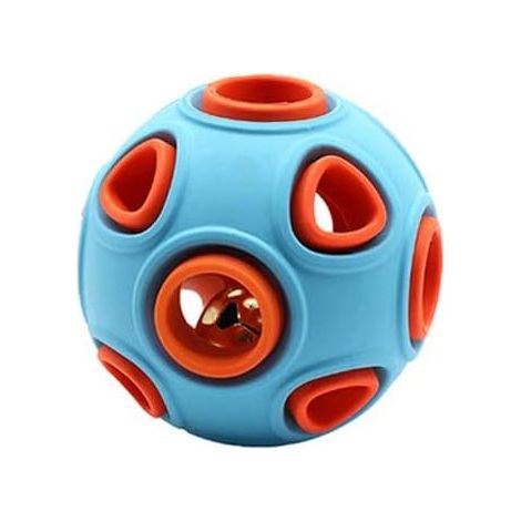 Balle pour chien, jouet interactif pour chien, jouet couineur avec clochette, balle rebondissante en caoutchouc pour chien, balle puzzle pour jeu d'exercice pour animaux de compagnie, jouet à mâcher s