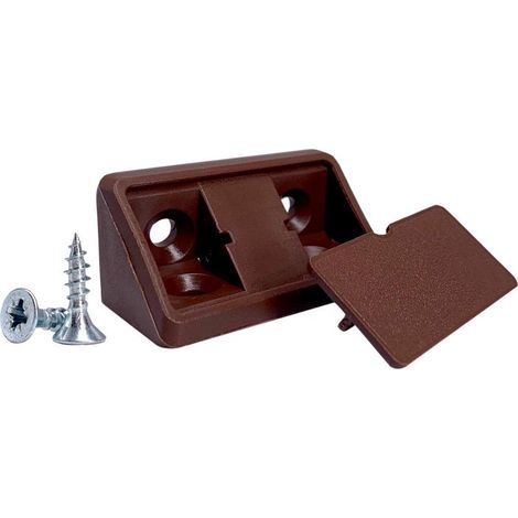 20 braune Regalwinkel, 44 x 20 x 20 mm, Kunststoff-Möbelbeschläge, 90-Grad-Winkelverbinder, Schrauben inklusive. (1/4)