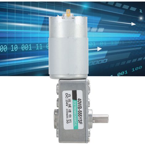 Moteur à réducteur à vis sans fin XD40WB-555YSF, moteur CC à couple élevé et à régulation de vitesse, micromoteur bidirectionnel basse vitesse, 24 V CC, 30 tr/min (1/5)