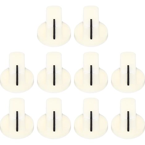 Packung mit 10 cremeweißen Gitarren-Effektpedalknöpfen, 9/16-Zoll-Kunststoffeinsatz, für Gitarren-Bass-Lautstärkeregelung.