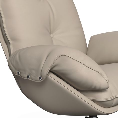 Mömax Sessel Andrea Lederlook Beige Drehbar (1/5)