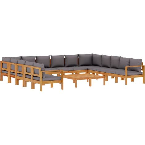 Maison Exclusive - Salon de jardin avec coussins 10 pcs bois d'acacia solide (1/5)
