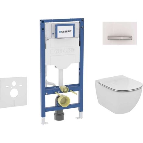 Geberit Duofix - Set per installazione pre- parete, vaso Tesi e sedile softclose, pulsante Sigma50, bianco alpino SANI11CD3139