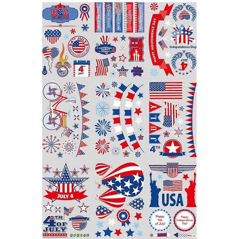 Jour de l'Indépendance guirlande stickers fenêtre chambre salon étude décoration murale patriotique autocollants muraux fond fête (1/4)