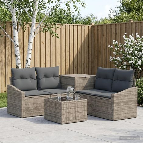 vidaXL Juego de Sofá 6 uds. Gris y Gris Oscuro 55 x 55 x 37 cm (1/5)