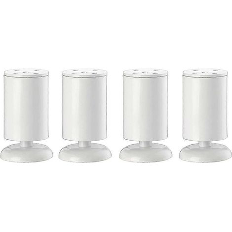 Set mit 4 dicken, verstellbaren, zylindrischen Möbelbeinen aus Edelstahl für Tisch oder Sofa