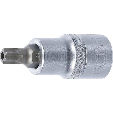 Douille à Embouts 12,5 mm (1/2) Profil T Torx Perçage T45 - Précision et Robustesse, Acier - D-Work