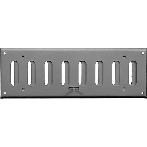 Grille de ventilation à coulisse - En acier Gris - 300 x 100 mm