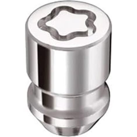 Ecrous Anti-Vol - M12x1.50 - Forme Conique - Longueur 32.5 mm - Tête 19 mm - Acier Allié - Gris Argenté - Lot de 4 (1/5)