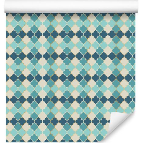 Papier peint marocain à motifs mosaïques pour salon et chambre 50x1000 cm (1/5)