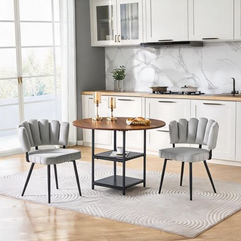 Ensemble table et chaises de cuisine rond 107 cm pour 2 personnes (1/5)