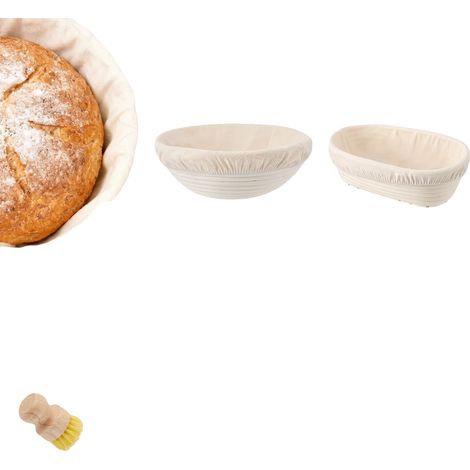 Kit de iniciación para masa madre, incluye cestas de fermentación, tarro de 900 ml, color rosa. (1/2)