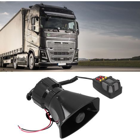 Fahrzeugmodifikation: Siebenton-Alarmlautsprecher, quadratischer Stecker, 12V 100W Mehrton-Megaphon, kompatibel mit Autos und Motorrädern (1/5)