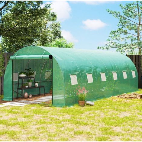 Serra da giardino in plastica con porte avvolgibili OKMYHOME (1/4)