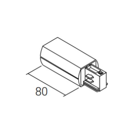 Alimentador derecho ivela para carriles redondos trifásicos lkm negro - 7602-10-w30