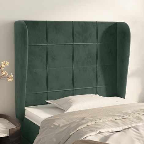 Cabecero con orejas de terciopelo verde oscuro 83x23x118/128 cm vidaXL (1/5)