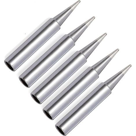 Soldering Tip Set, 5 Pieces 900M-T-B Replacement Soldering Iron Tips, Nickel Plated Alloy Soldering Tips, Applicable, Soldering Rework Station, Soldering Tool Tips (1/5)