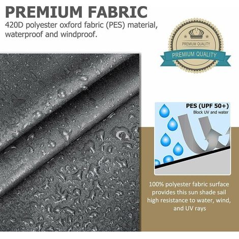 Voile d'ombrage Rectangulaire, Résistant et Respirant pour Jardin Terrasse Camping Fête Piscine, Anti UV, avec Corde (2x3m, Gris) (1/4)