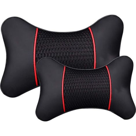 Leather Car Seat Neck Pillow Protector Safety Car Headrest Support Backrest Cushion Neck Rest Pillow(28 x 18cm)