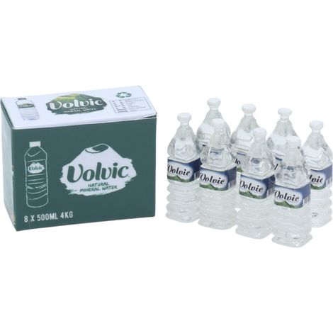 Bouteille d'eau miniature 1:12 pour maison de poupée, jeu de cuisine et décoration printanière - Idéal pour adultes et adolescents (Fuvic Carré) (1/5)