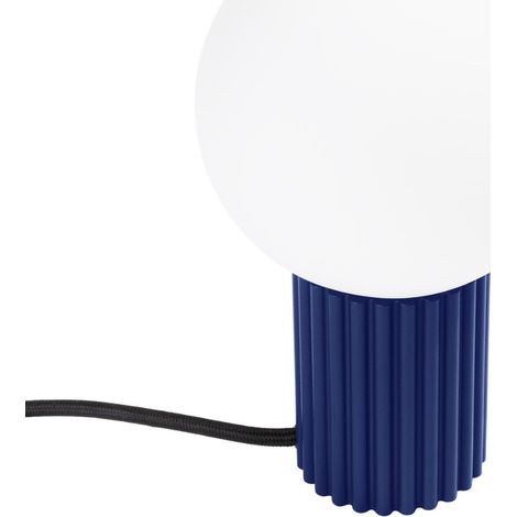 Lampada da scrivania moderna color oltremare, corpo scanalato, sfera in vetro bianco, interruttore per corridoio, soggiorno, 1xG9 8W, HALO Sollux Lighting (1/5)