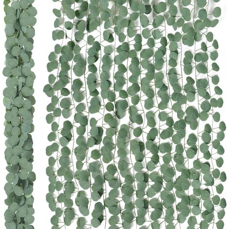 12 Pièces Eucalyptus Artificiel Plante 2M Guirlande Feuille Soie Douce (1/5)