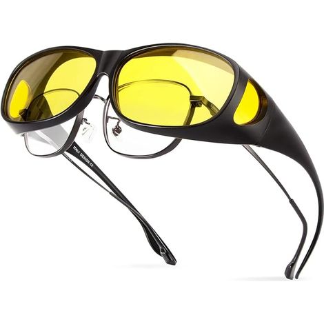 Lunettes de nuit polarisées, protection anti-reflet pour homme et femme, lunettes polarisées enveloppantes pour conduite, pêche, golf (lentille de vision nocturne)