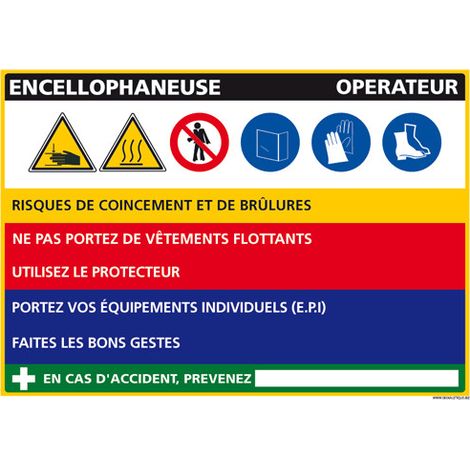 Panneau Fiche de Poste Encellophaneuse (C1101) - Adhésif - 210 x 300 mm