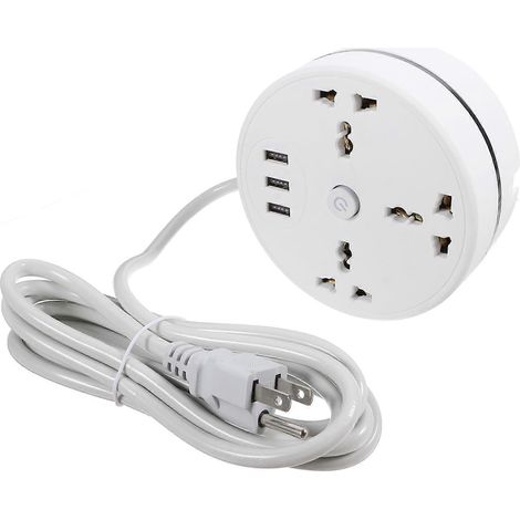 Multiprise tour avec port USB, protection contre les surtensions et cordon d'alimentation extra-long, idéale pour la maison, le bureau et le camping. (1/5)