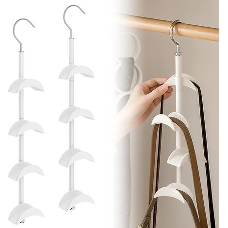 Lot de 2 crochets pour sac à main Pivotant à 360 ° Multifonctionnel Pour cravates, sacs, ceintures, écharpes