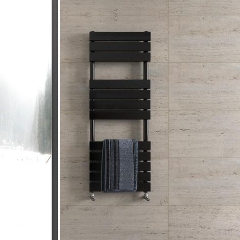 Biubiubath Flat Panel Towel Rail Radiator 1200x450mm Black (1/4)