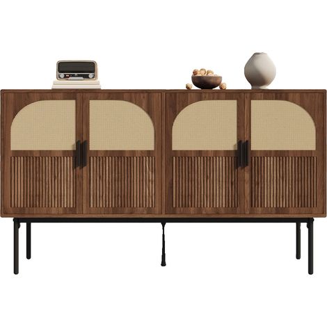 Credenza contenitore, design moderno, grande capacità, naturale (1/2)